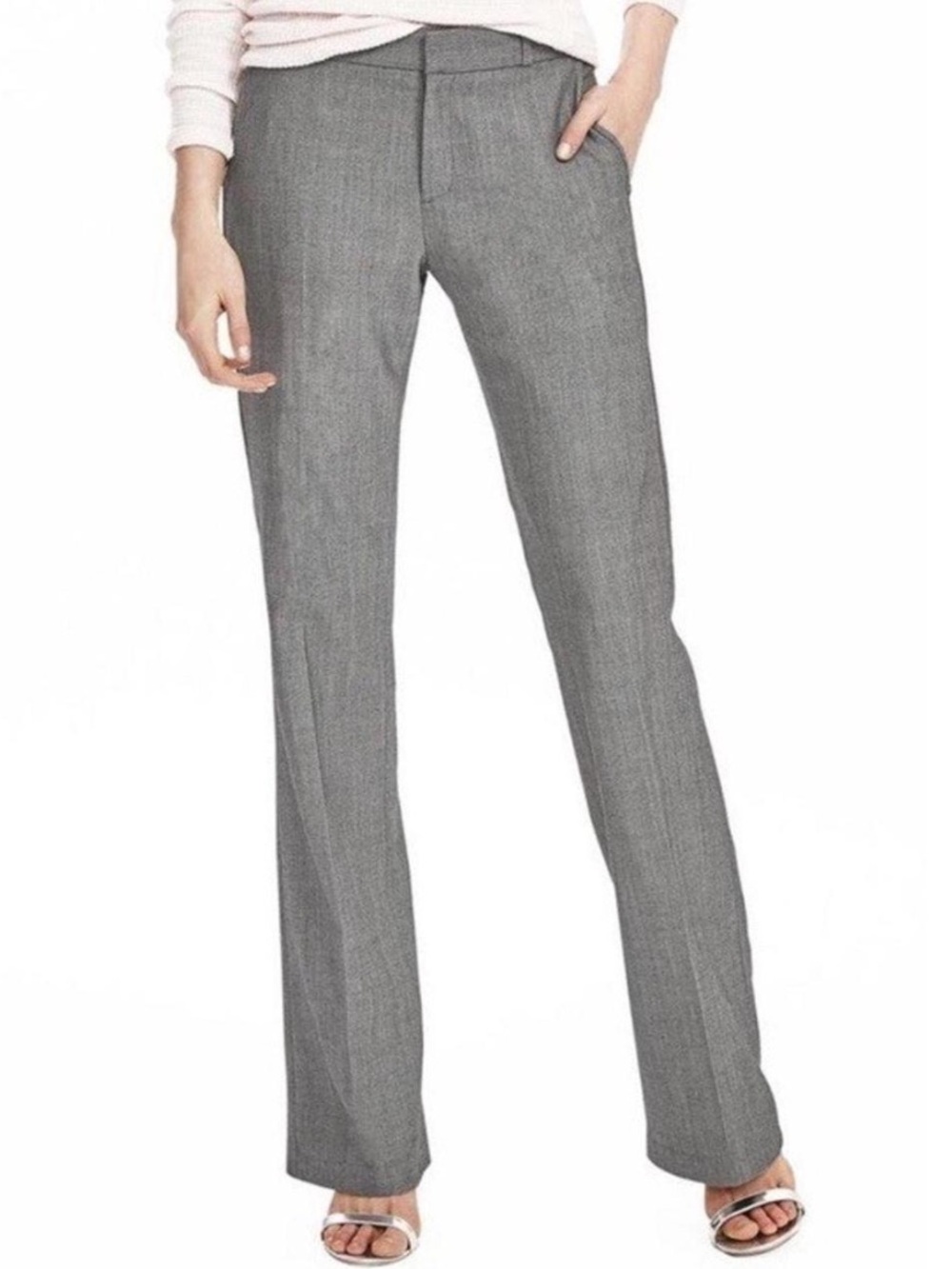 Banana Republic gray 100% wool high rise career pants dress trousers size 8